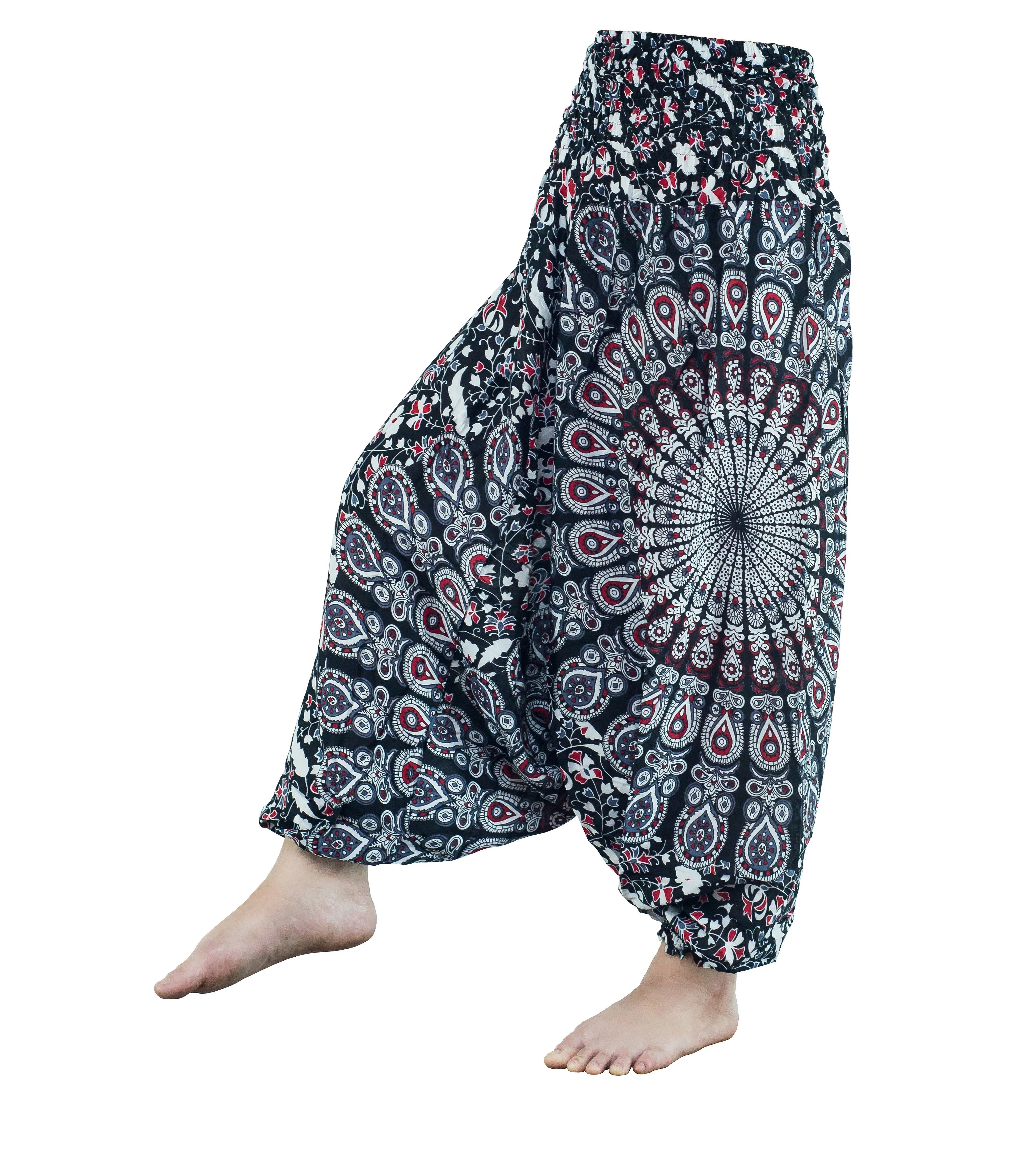 CCcollections Aladdin Genie Hippy Boho Harem Yoga Gipsy Festival Baggy 2in1 Trouser Jumpsuit One size