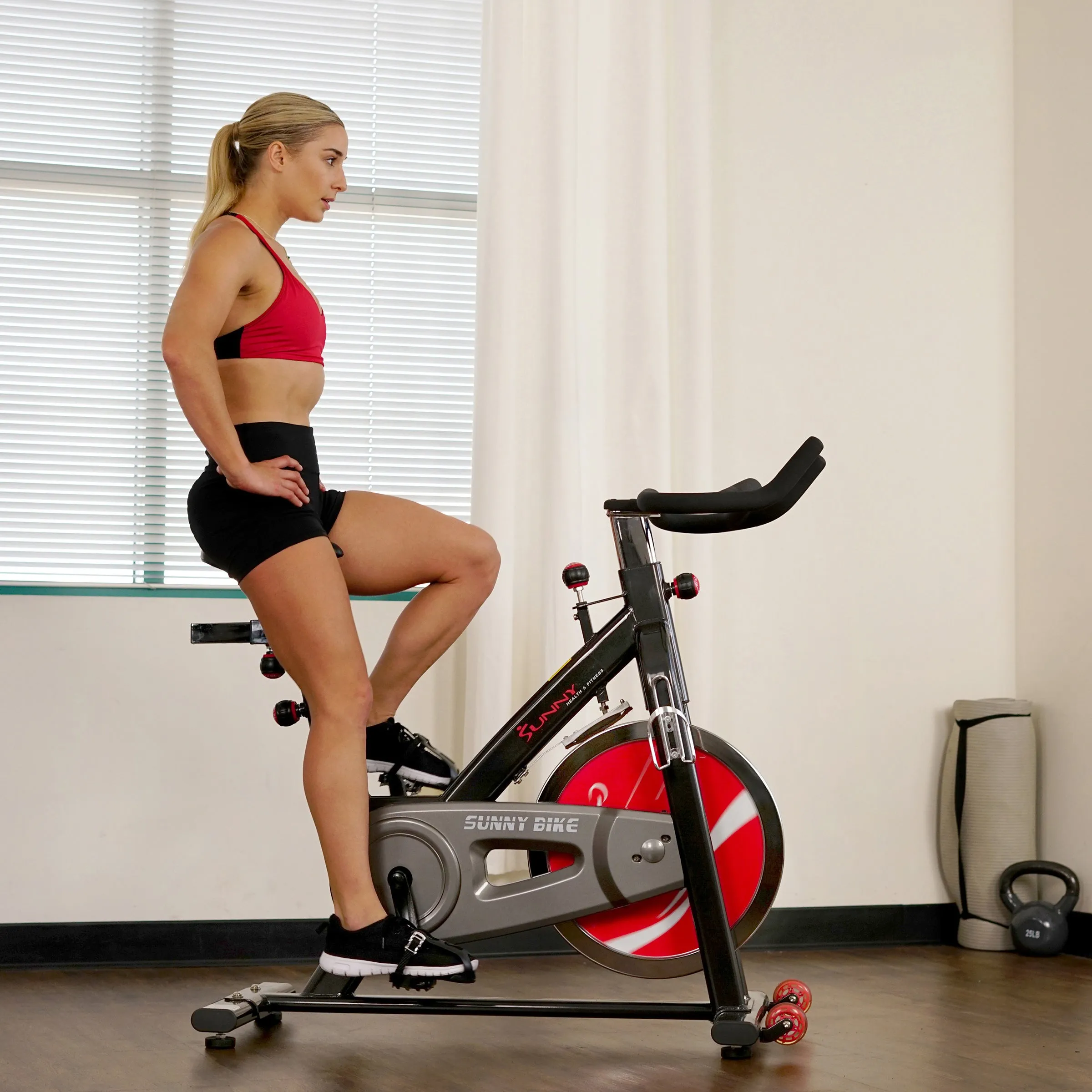 Chain Drive Exercise Bike - Stationary Indoor Cycling Trainer