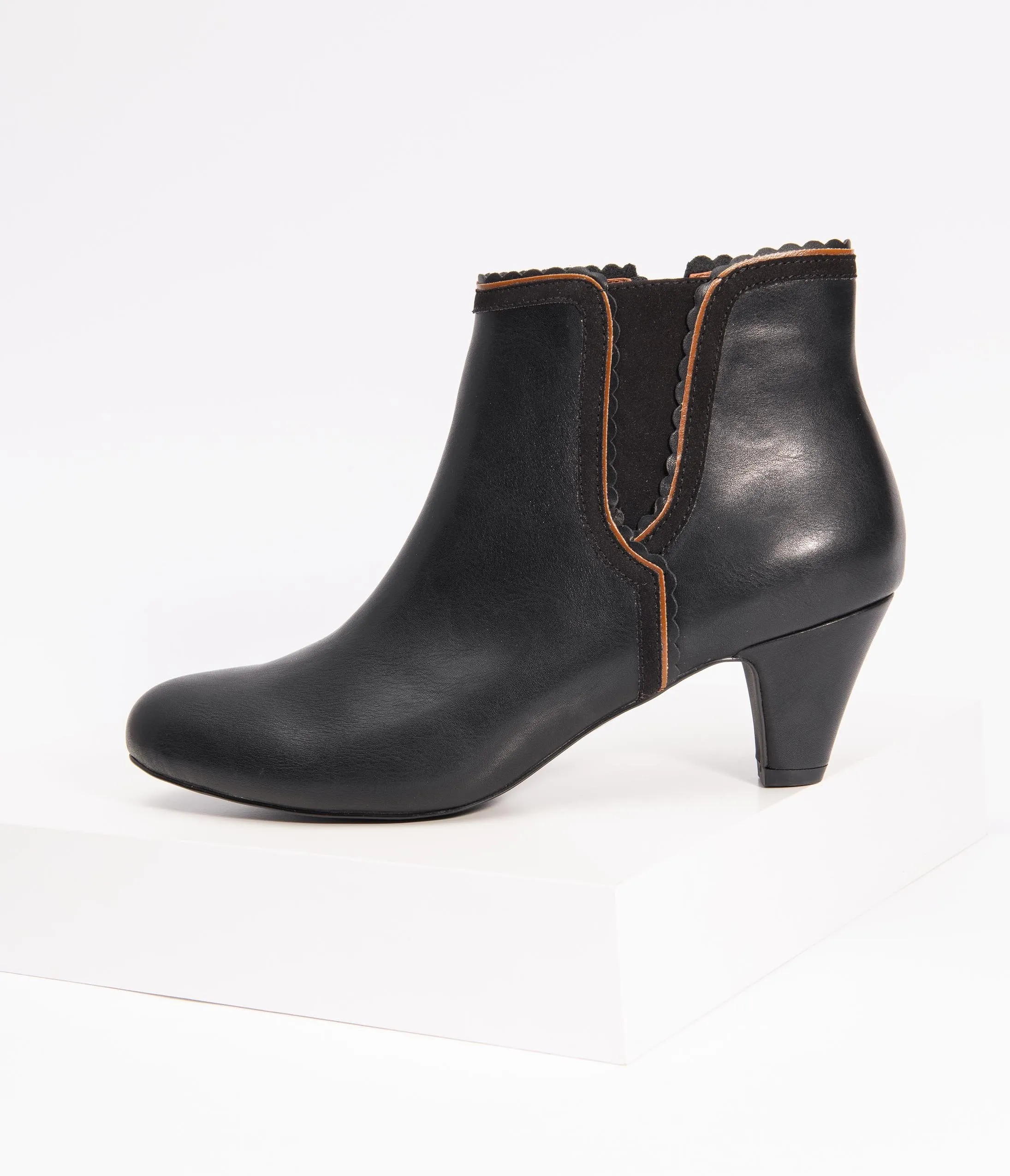 Chelsea Crew Black Leatherette Ivy Bootie