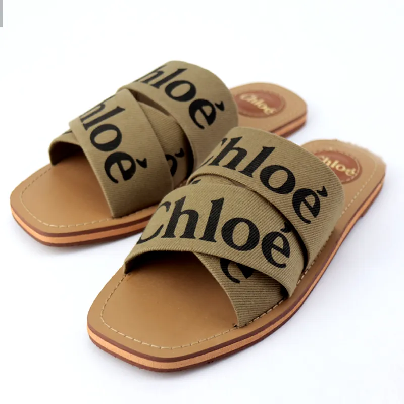 CHL Flat Sandals Criss Cross Woody Slipper Slides -1006