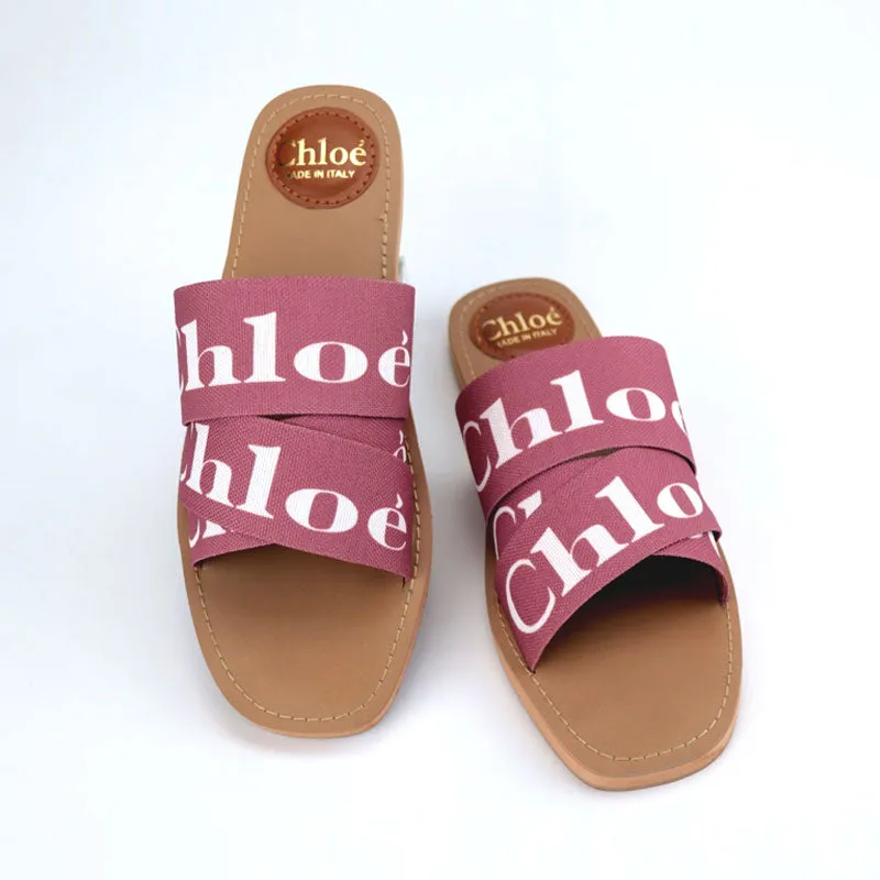 CHL Flat Sandals Criss Cross Woody Slipper Slides -1006