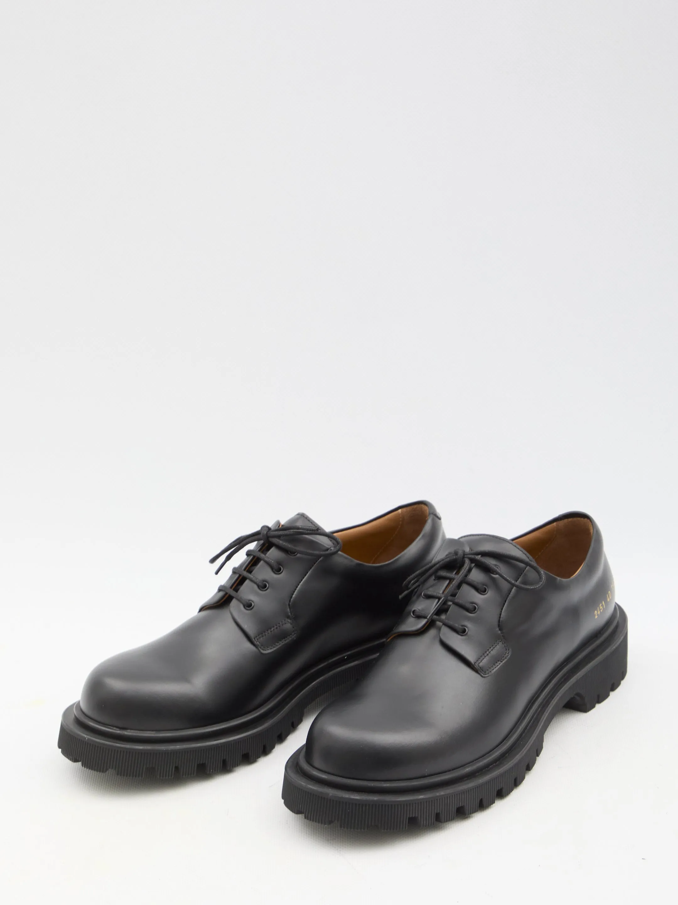 Common Projects Chunky Derby Shoes In Black