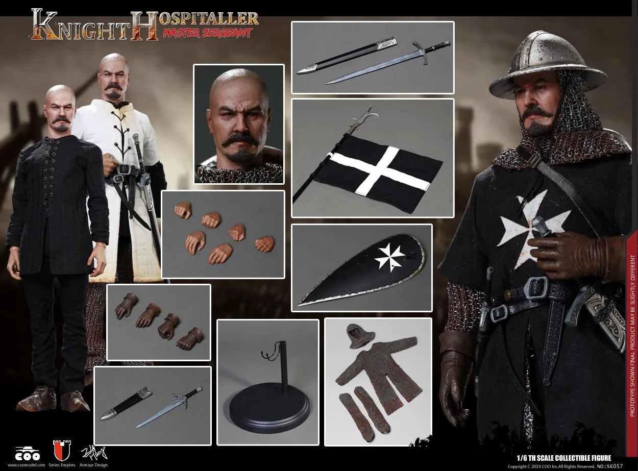 COOMODEL SERIES OF EMPIRES DIE-CAST ALLOY SERGEANT OF KNIGHTS HOSPITALLER 1/6 SCALE - SE057