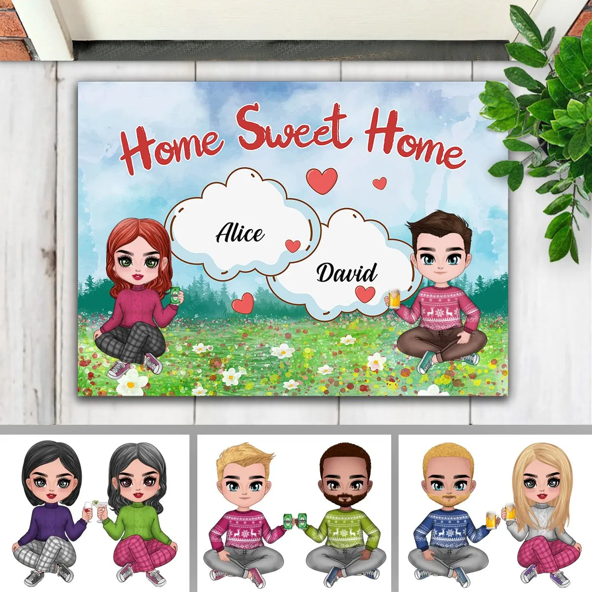 Couple - Home Sweet Home - Personalized Doormat