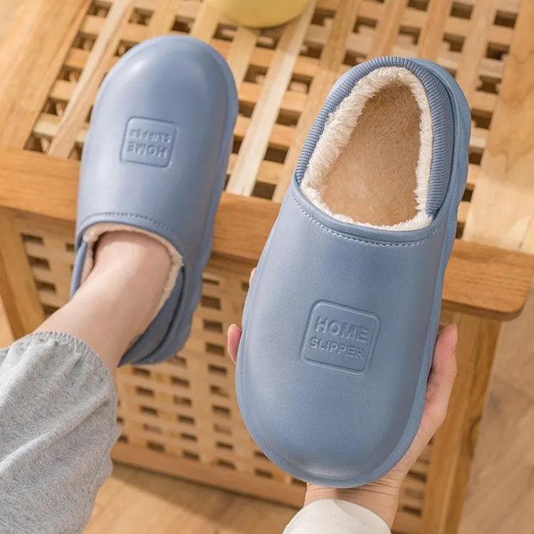 Cozy Waterproof Thick Velvet Slippers for Winter Comfort