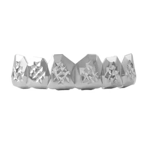 Custom Grillz Rhodium Diamond Cut Top