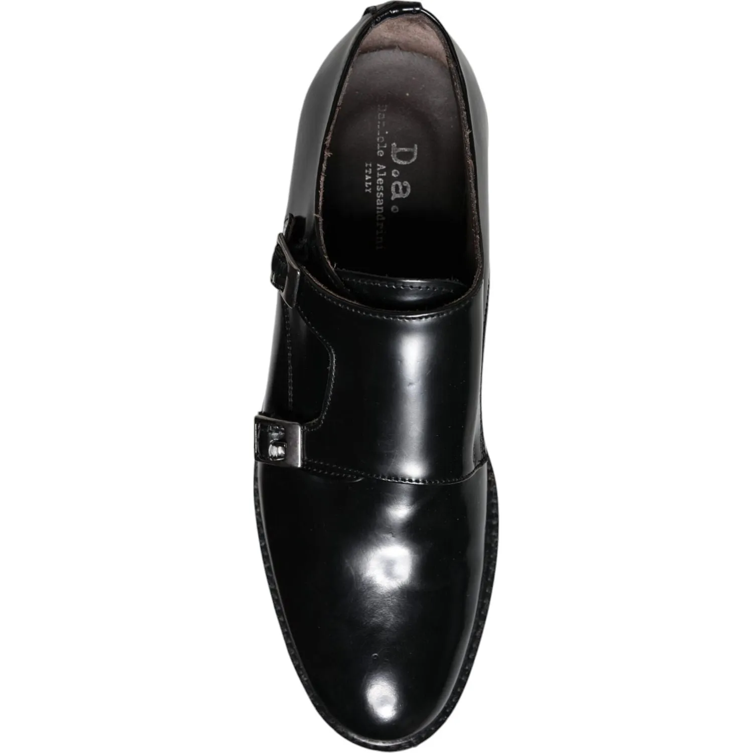 Daniele Alessandrini Black Leather Monk Strap Dress Formal Shoes