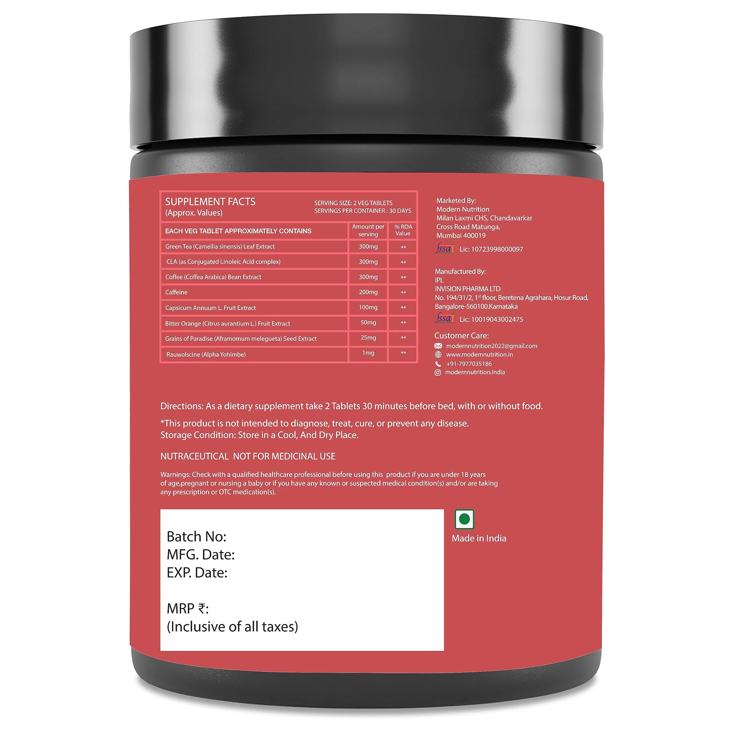 DAY SHRED|Day Time Fat Burner For Men Women|Appetite Suppressant|Powerful Thermogenic|Weight Loss Supplement|Belly Fat Burner For Men Women|Yohimbine|Hydroxycut|Pre Post Workout|60 Tab