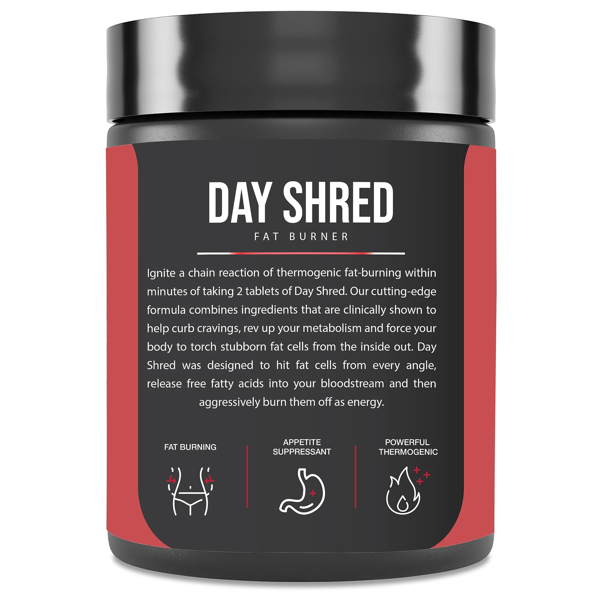 DAY SHRED|Day Time Fat Burner For Men Women|Appetite Suppressant|Powerful Thermogenic|Weight Loss Supplement|Belly Fat Burner For Men Women|Yohimbine|Hydroxycut|Pre Post Workout|60 Tab