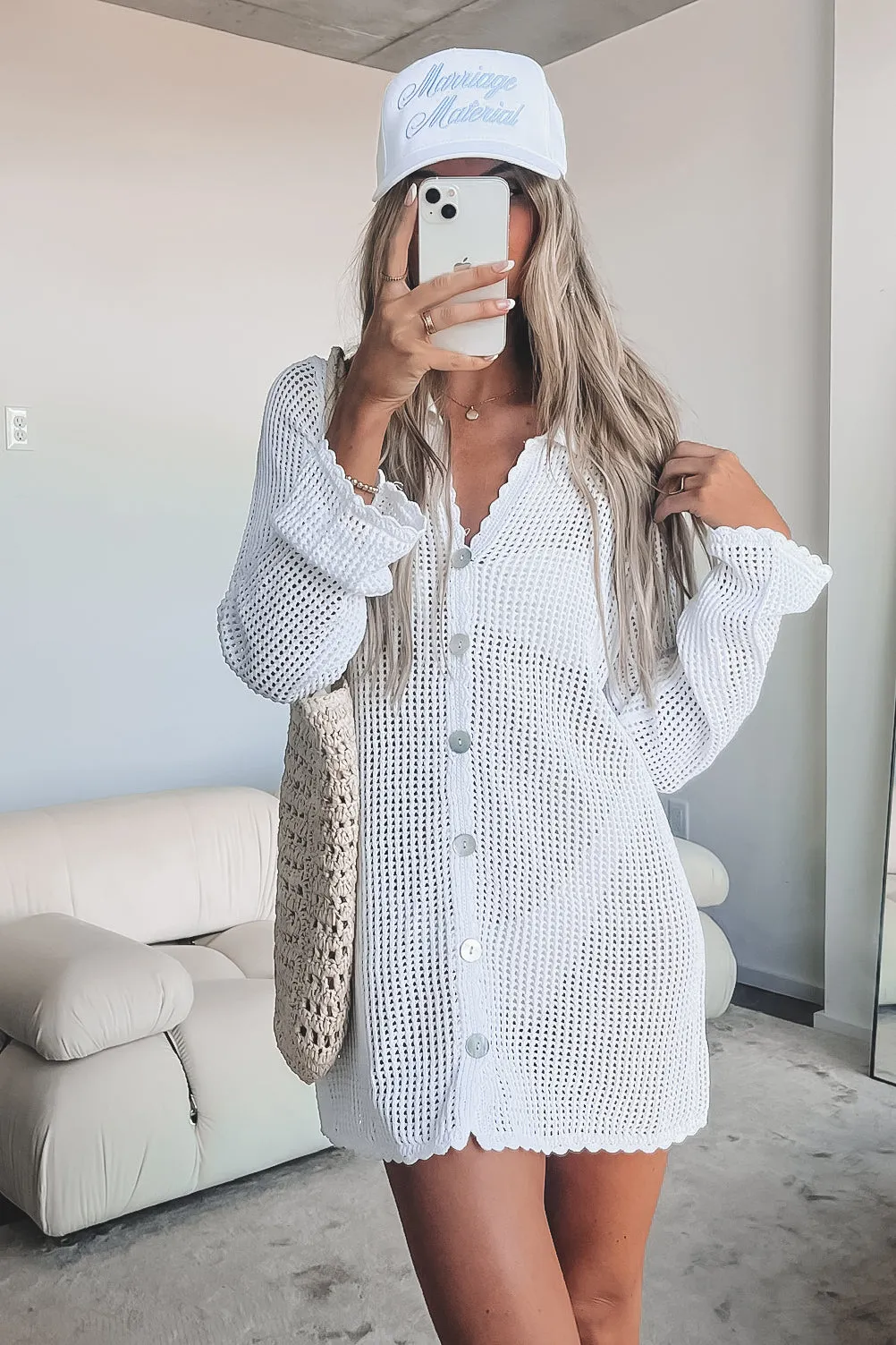 DEAL SHOW ME YOUR MUMU White Button Up Coverup