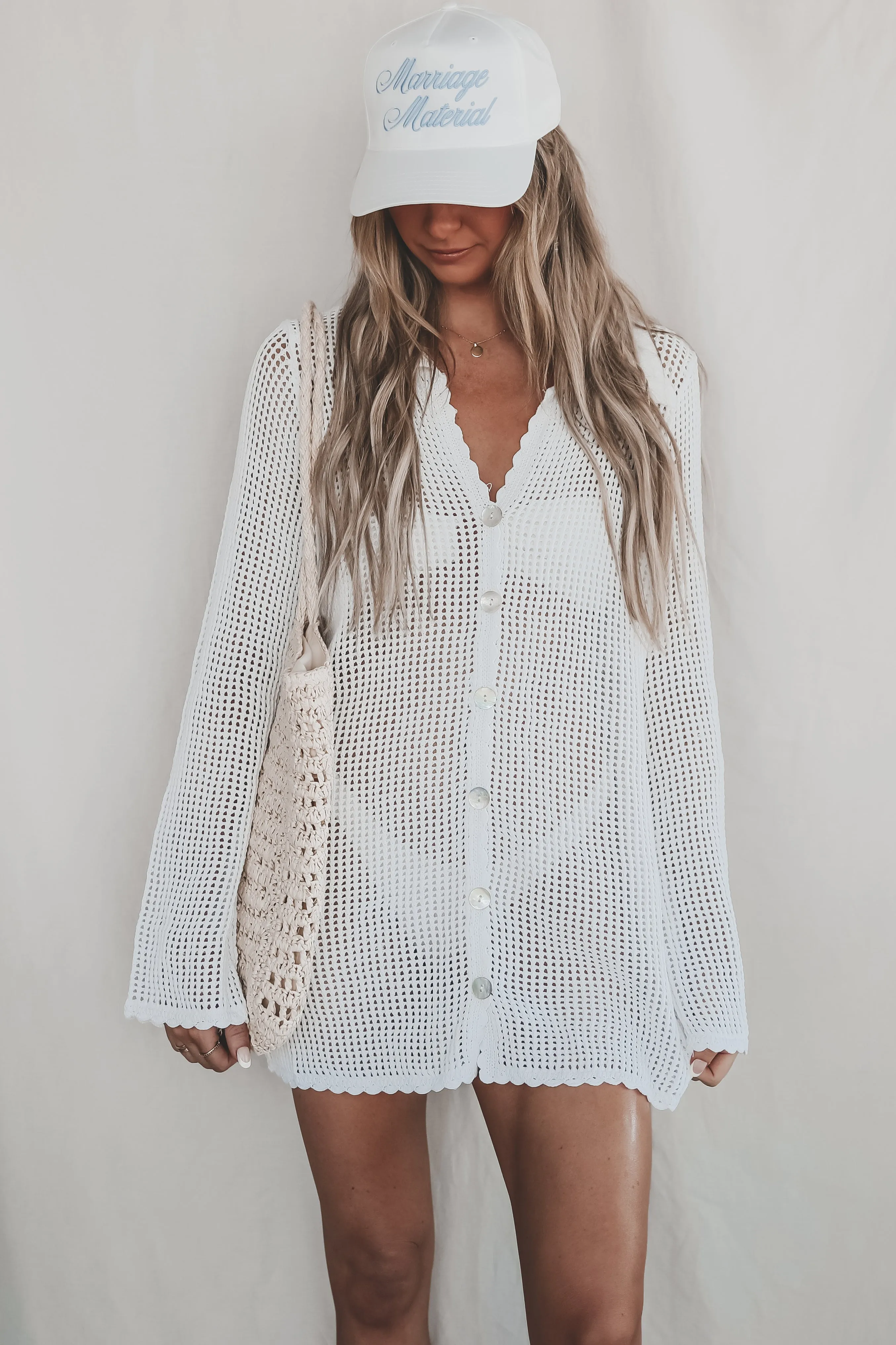 DEAL SHOW ME YOUR MUMU White Button Up Coverup