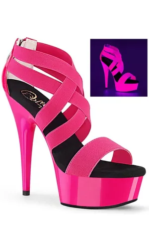 DELIGHT-669UV Neon Hot Pink Platform Heels