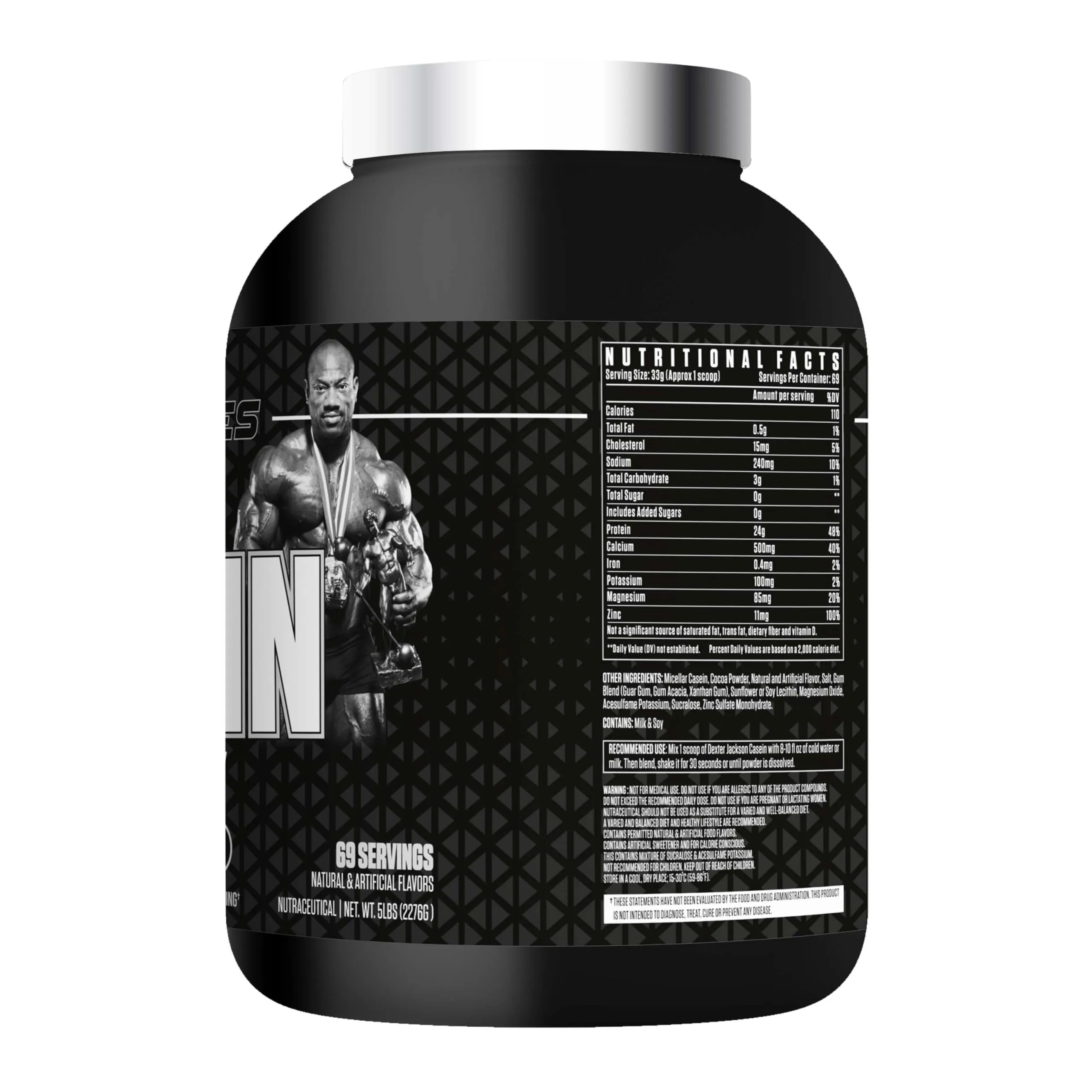 Dexter Jackson Black Series Casein Protein | Night-time & Between Meals Muscle Recovery | Chocolate Supreme | 5 lbs (2272g) | 69 Servings | Slow-Release Protein Blend for Optimal Repair