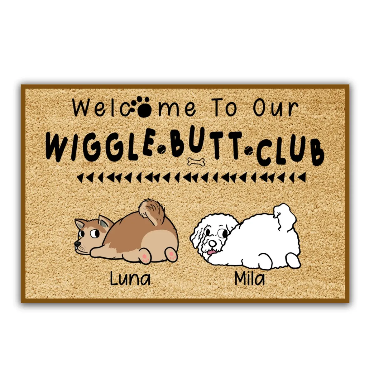 Dog Lovers - Welcome To Our Wiggle Butt Club - Personalized Doormat