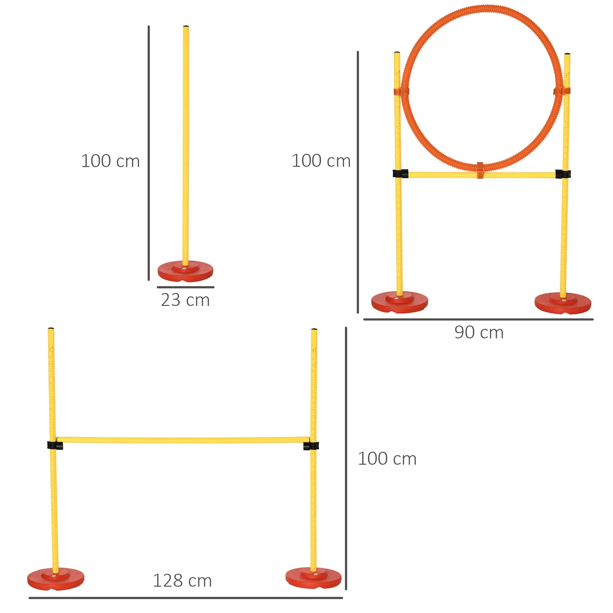 Dogs Plastic 3-Course Agility Set Yellow