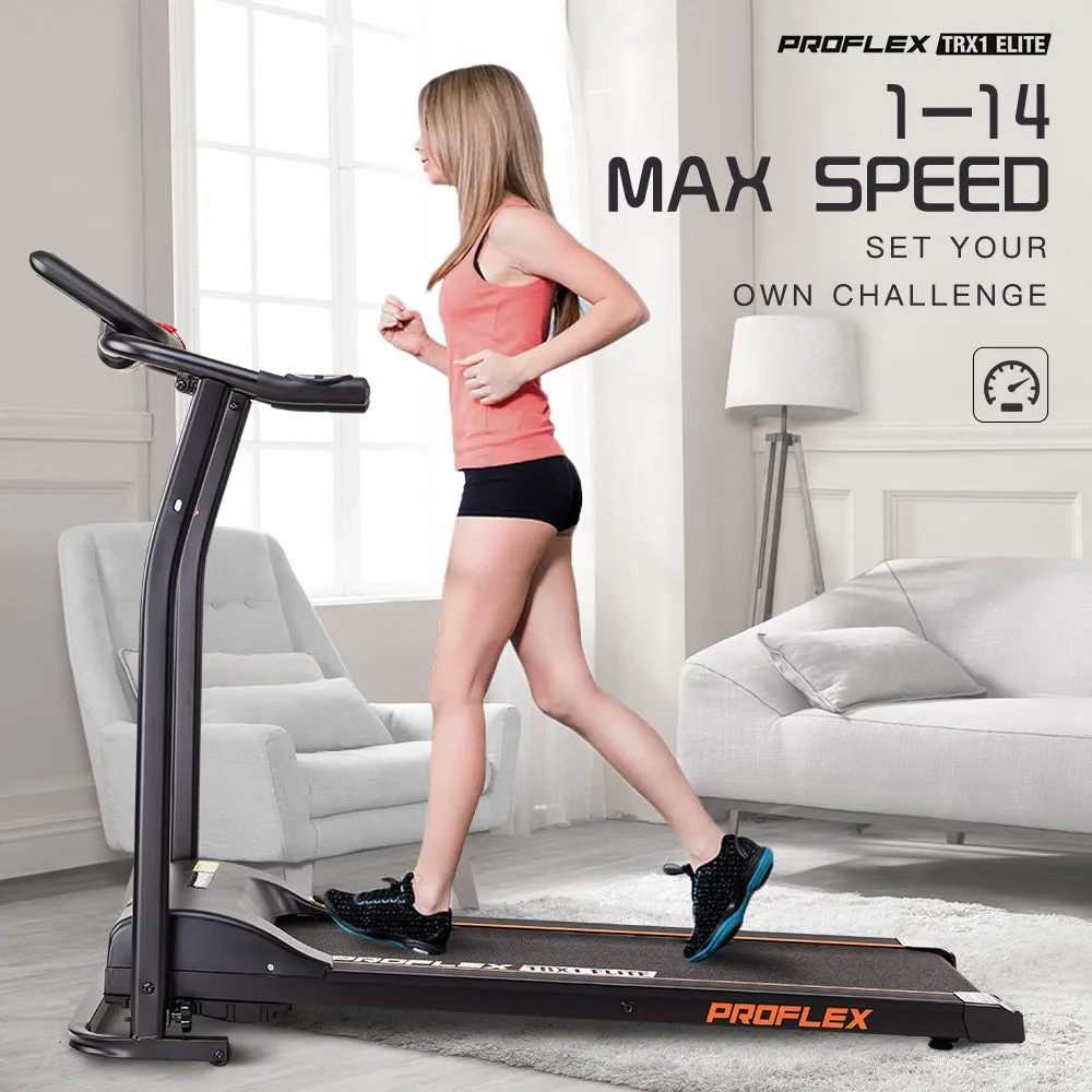 Elite 1.5HP Compact Electric Treadmill, 12 Programs - Proflex