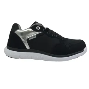 Excursion mid-top black and silver shoe - women