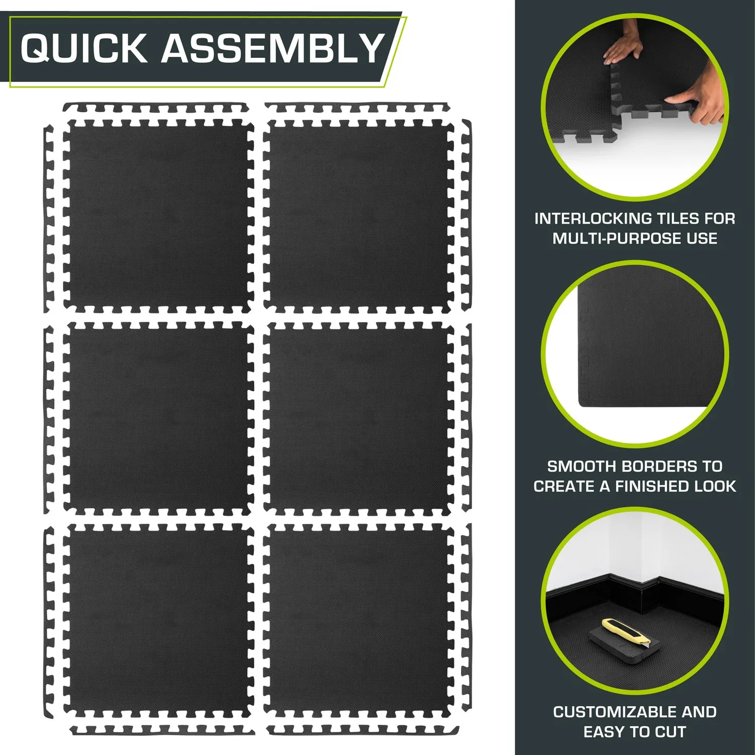 Exercise Puzzle Mat 3/4-in, 24 Sq Ft