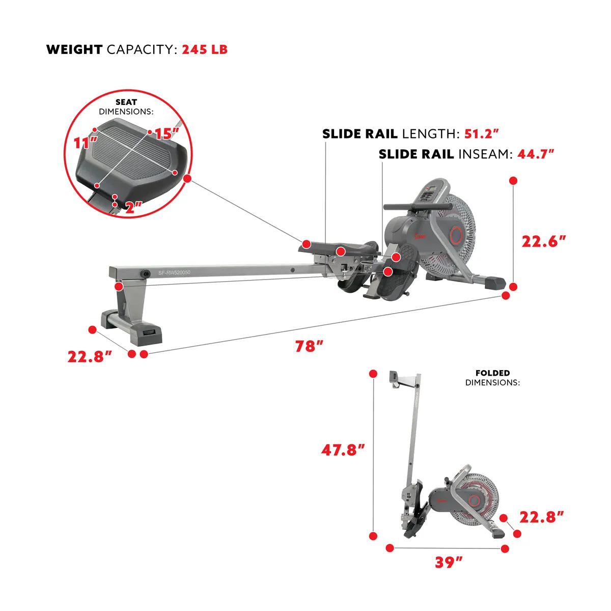 Fan Ergometer Rowing Machine Air Rower