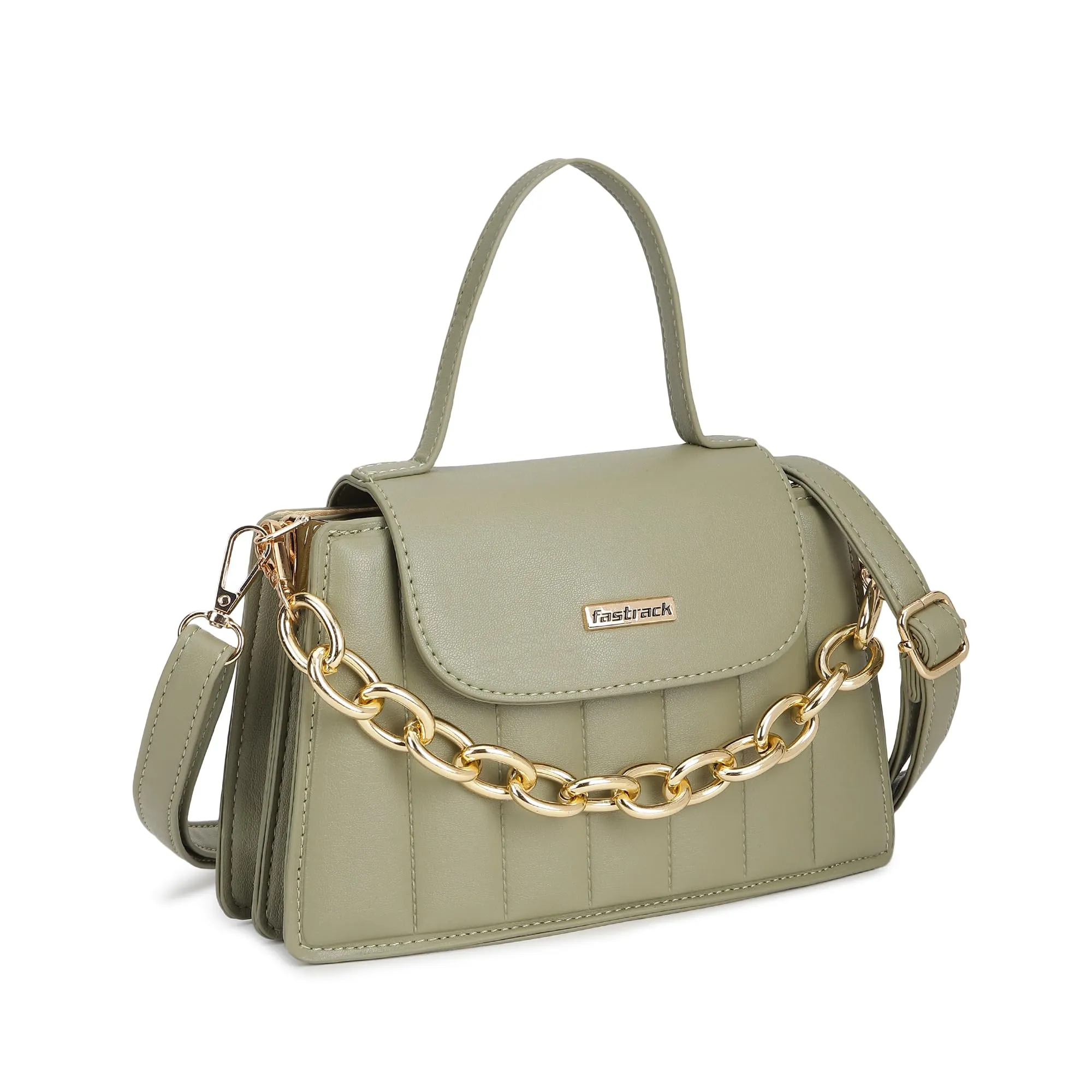 Fastrack Casual Sling Bag For Womens, Ladies And Girls | Crafted From Pu Leather, Olive