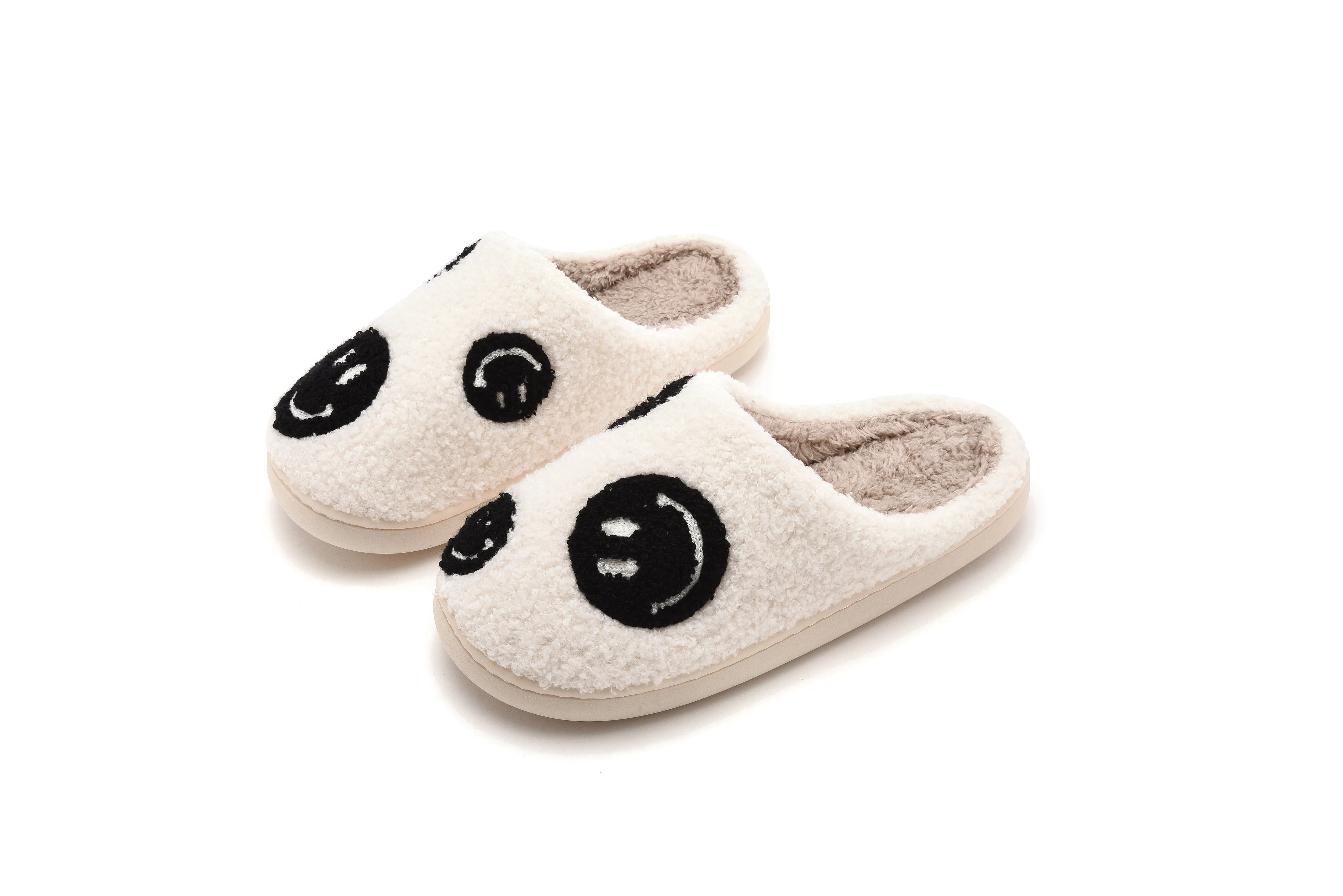 Fun Cute Print Illustrated Comfort Cozy Plush Fluffy Fur Slip On Cushion Slippers