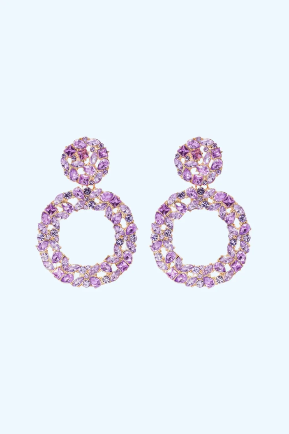 Glamorous Rhinestone Hoop Earrings