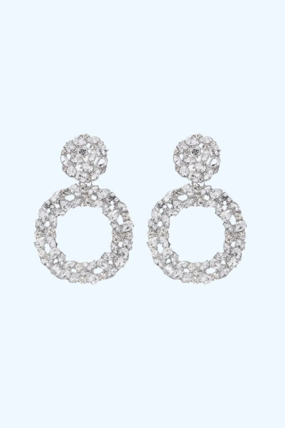 Glamorous Rhinestone Hoop Earrings