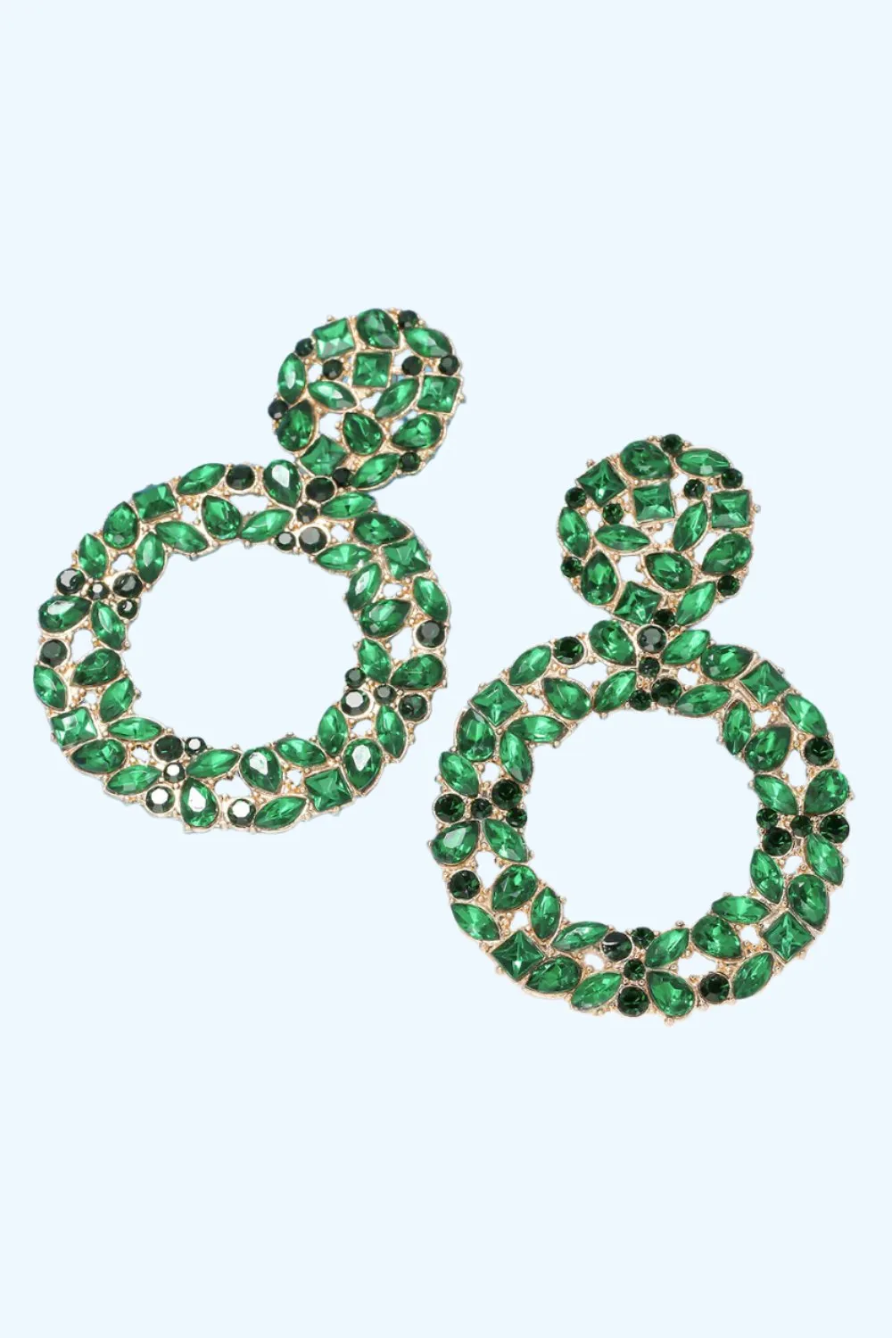 Glamorous Rhinestone Hoop Earrings