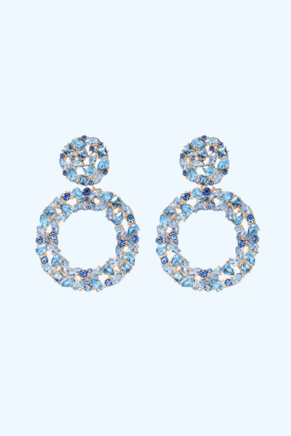 Glamorous Rhinestone Hoop Earrings