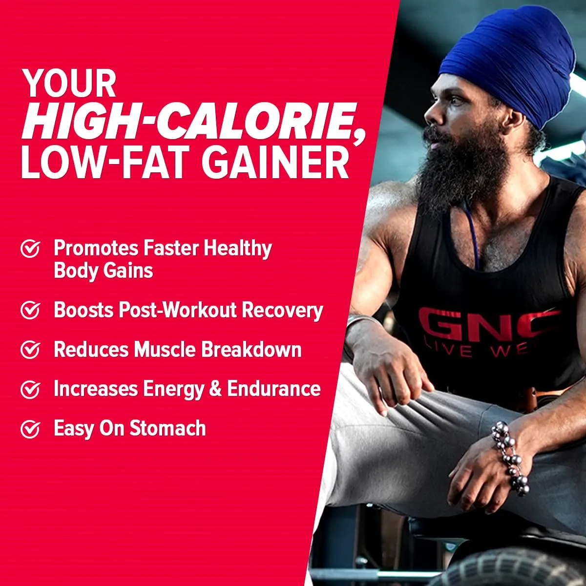 GNC Pro Performance Weight Gainer | 3 Kg | Healthy Body Gains | Reduces Muscle Breakdown | Increases Energy & Endurance | 73g Protein | 440g Carbs | 2200 Cal | Double Chocolate