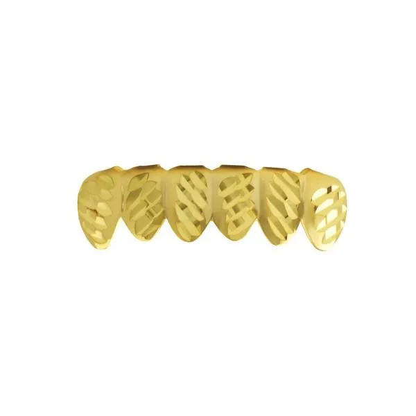 Gold Grillz Diagonal Cut Teeth Bottom