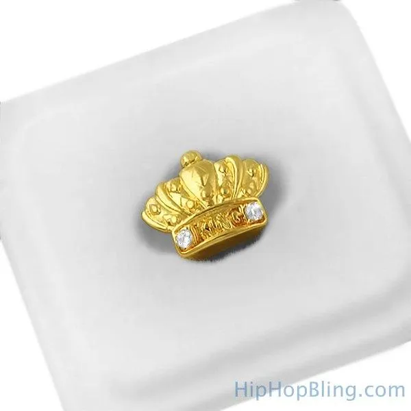 Gold King Crown Cap Tooth Grillz