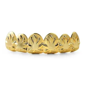 Gold Marijuana Leaf Pot Grillz