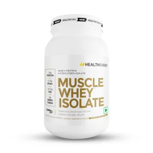 Healthfarm Muscle Whey Isolate Protein Powder, 100% Pure Isolate with Lab tested for Purity| No Banned Susbstance (Cookies and Cream, 1kg)