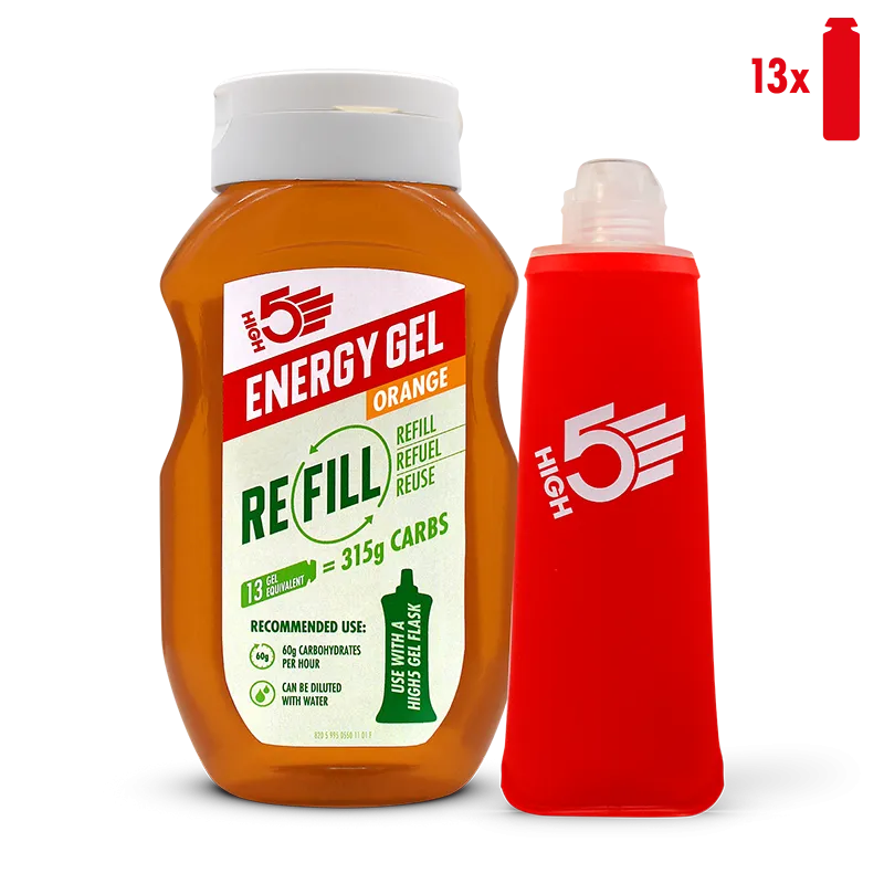 HIGH5 Gel Refill Bundle - 250ml Flask - Orange