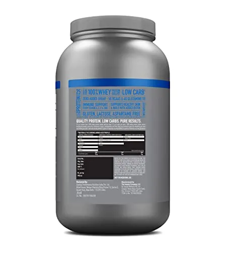 Isopure Whey Protein Isolate Powder (1 kg, Vanilla) with less than 1.5gm of Carbs and Vitamins for Immune Support