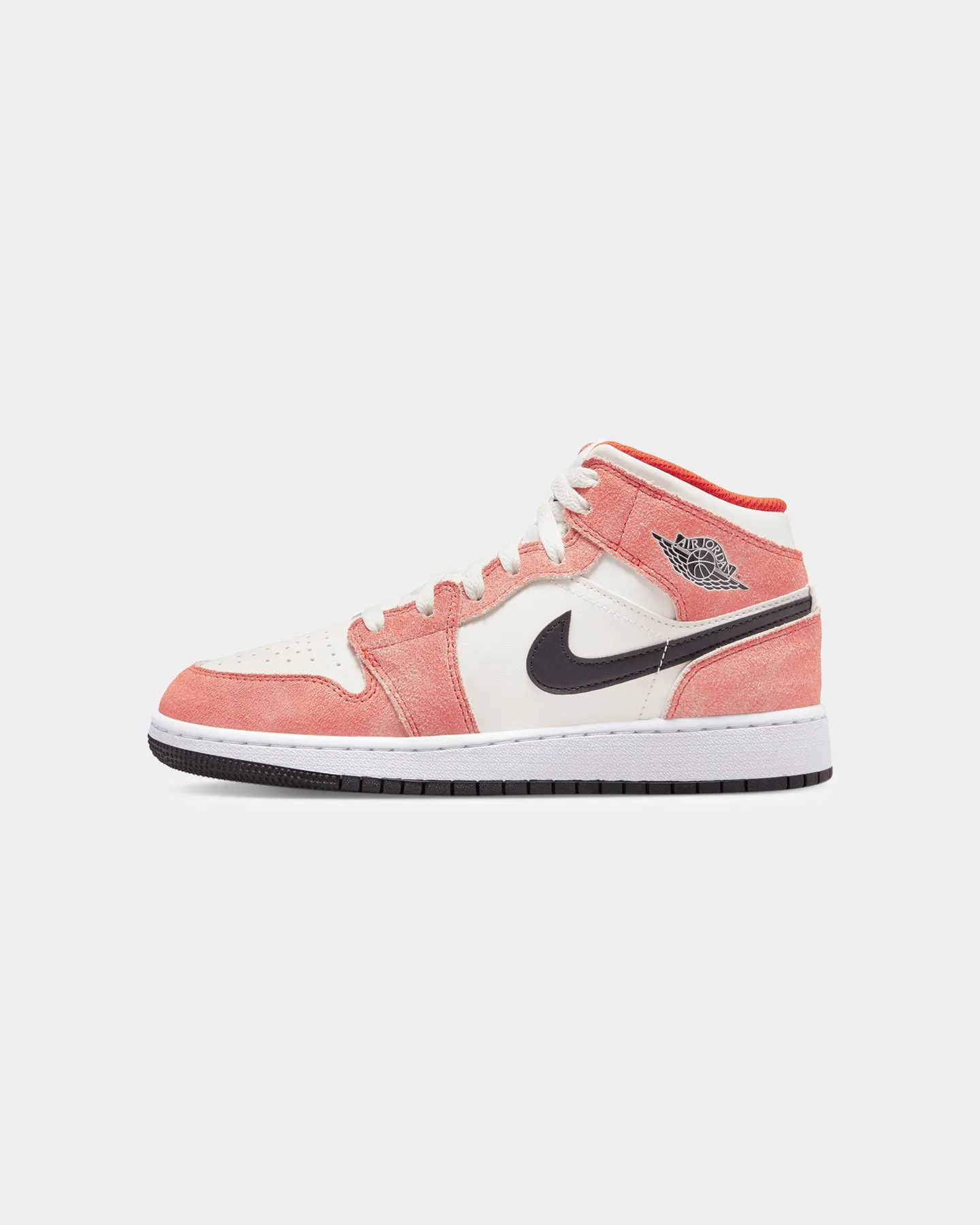 Jordan Kids' Air Jordan 1 Mid SE "Orange Suede" Team Orange/Black