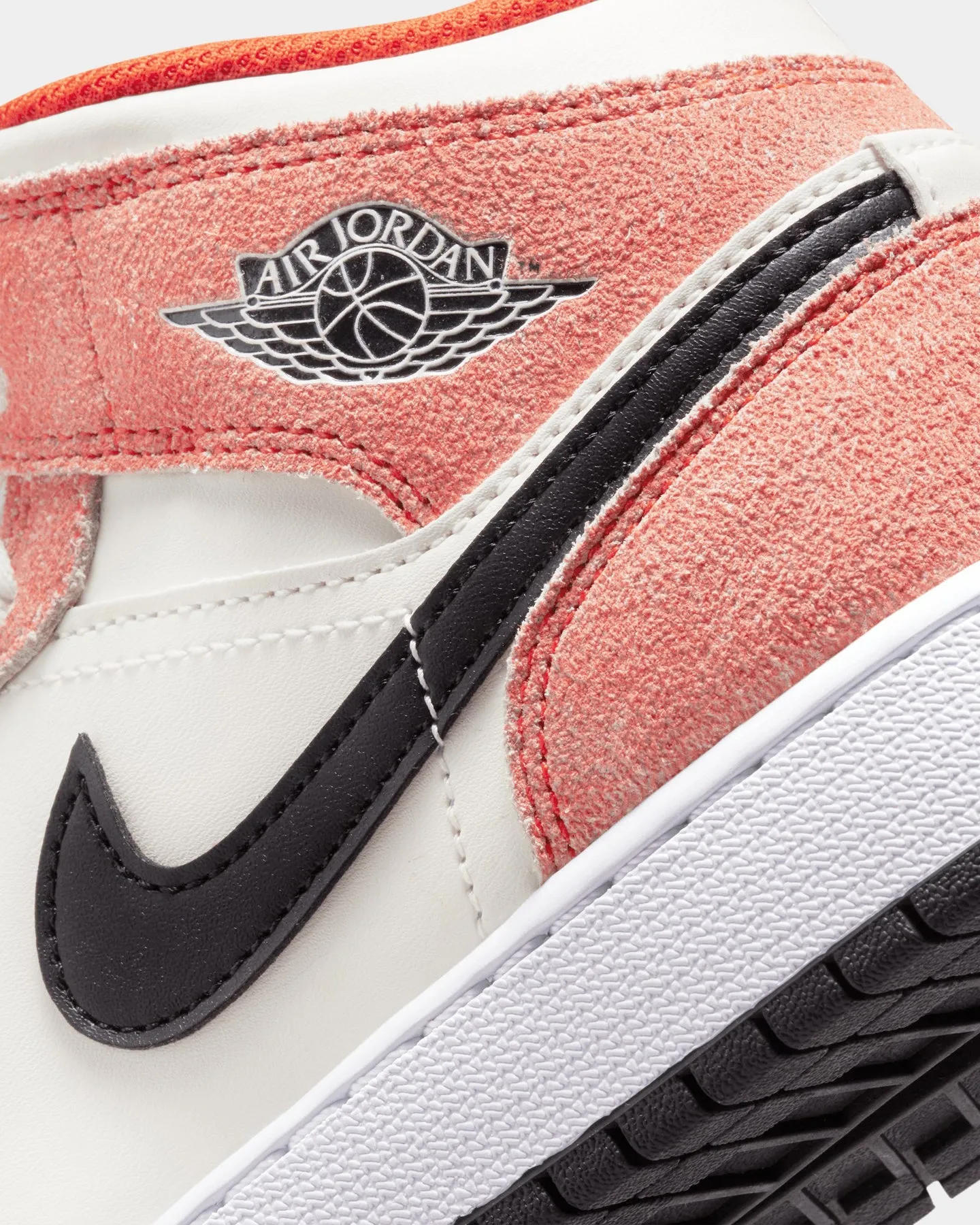 Jordan Kids' Air Jordan 1 Mid SE "Orange Suede" Team Orange/Black