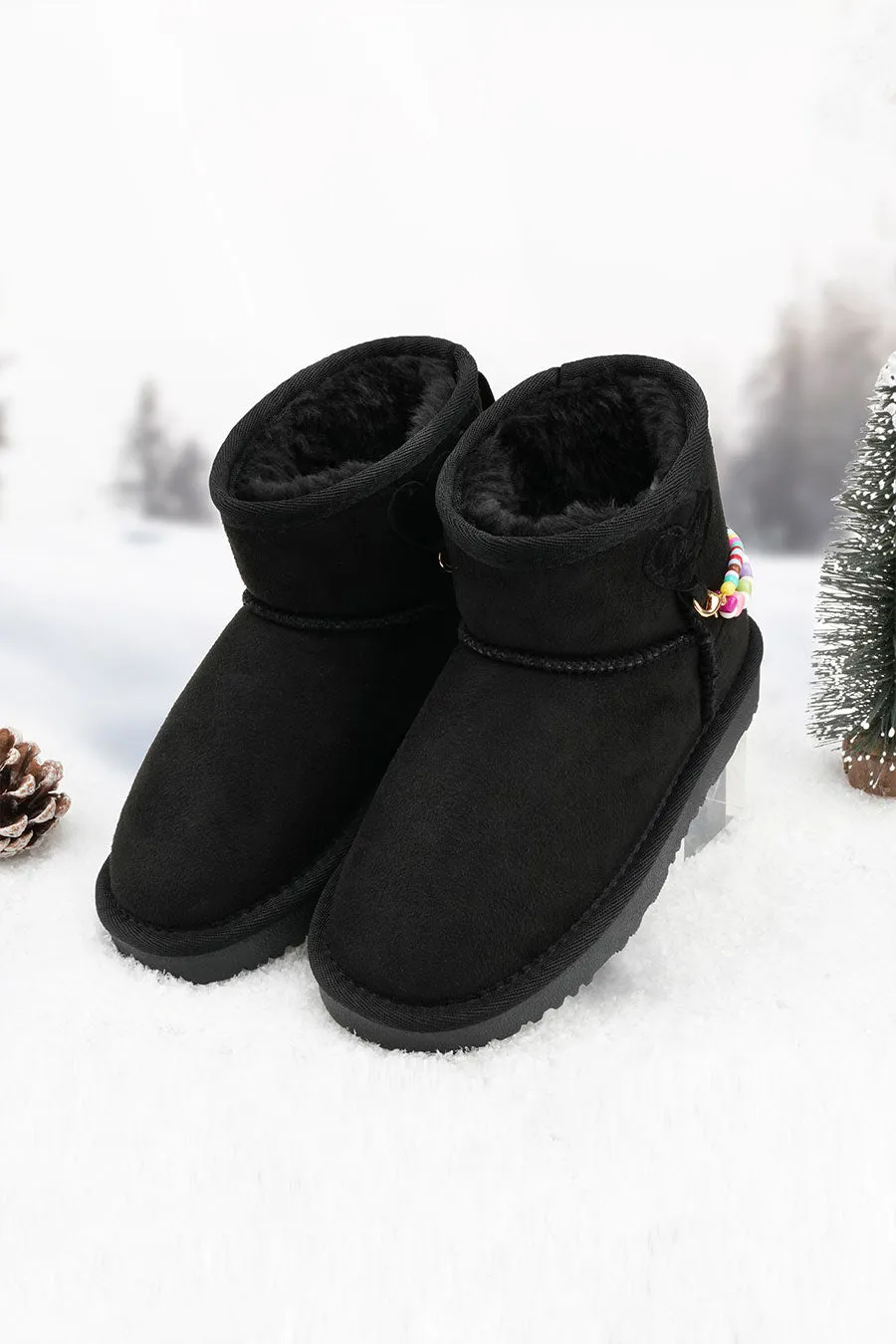 Kids’ Faux Fur Snow Boots | Winter Boots with DIY Charm Chains