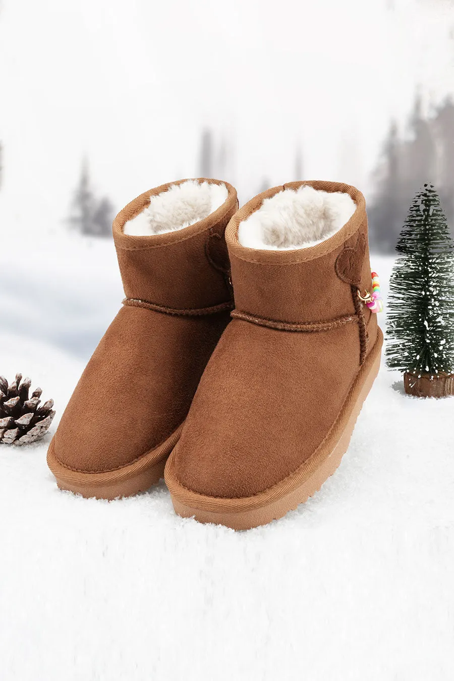 Kids’ Faux Fur Snow Boots | Winter Boots with DIY Charm Chains