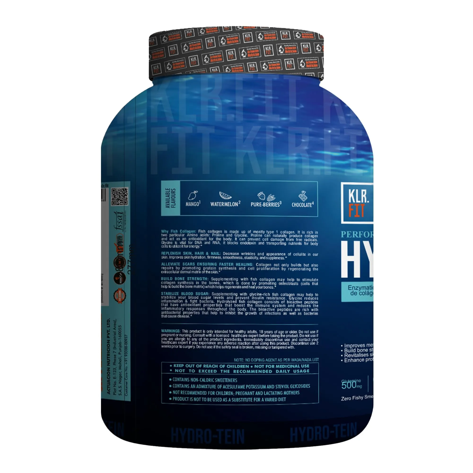 Klr.Fit Hydro-Tein | Whey   Collagen Supplement for Women & Men | Supports Healthy Skin, Hair, Nails, Bone & Joint. (Pure-Berries)