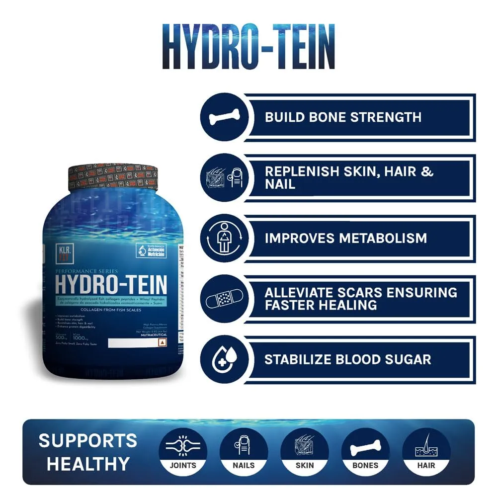 Klr.Fit Hydro-Tein | Whey   Collagen Supplement for Women & Men | Supports Healthy Skin, Hair, Nails, Bone & Joint. (Pure-Berries)