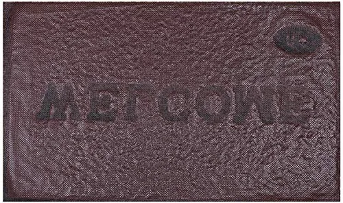 Kuber Industries Printed Welcome Door Mat|Strong Pvc Material & Solid Print|Anti Skid & Water Proof|Size 58 X 38 (Brown), Large Rectangle