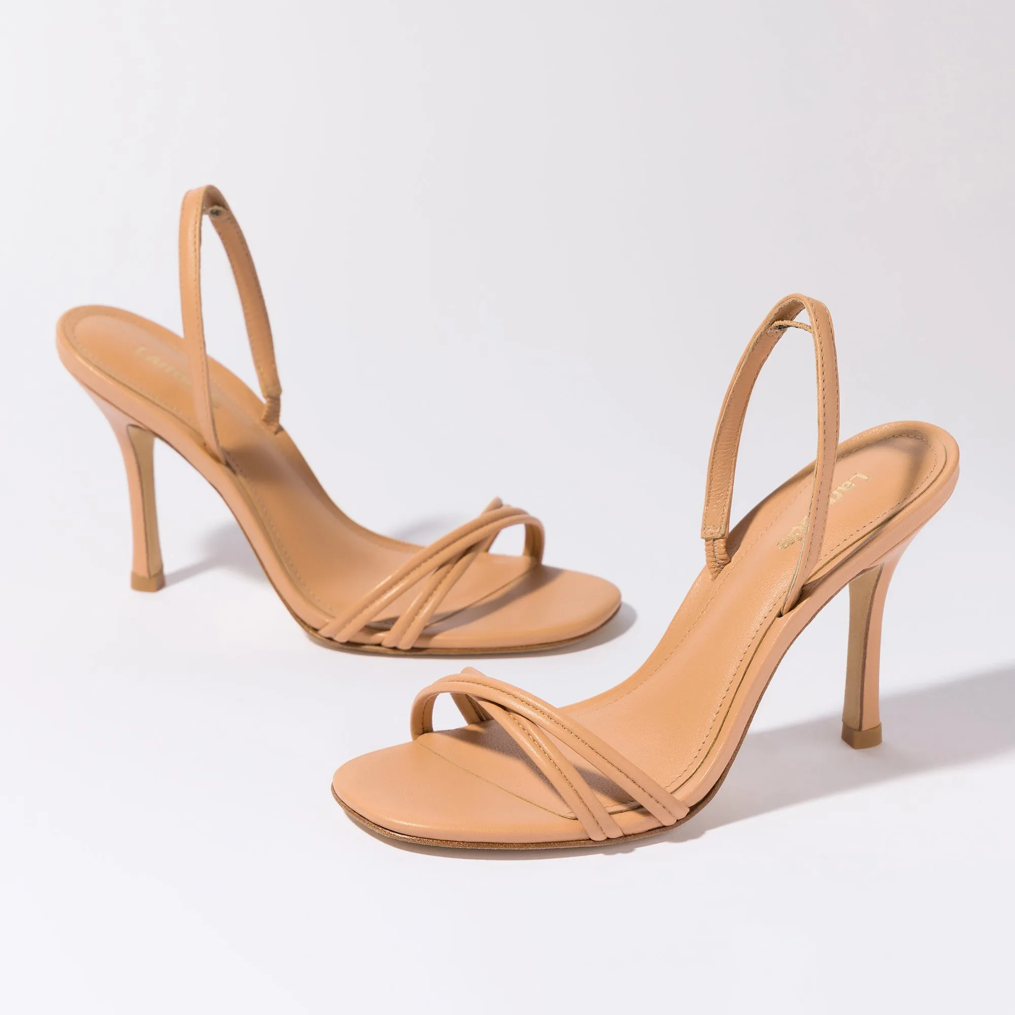 Larroude Annie Sandal In Tan Leather