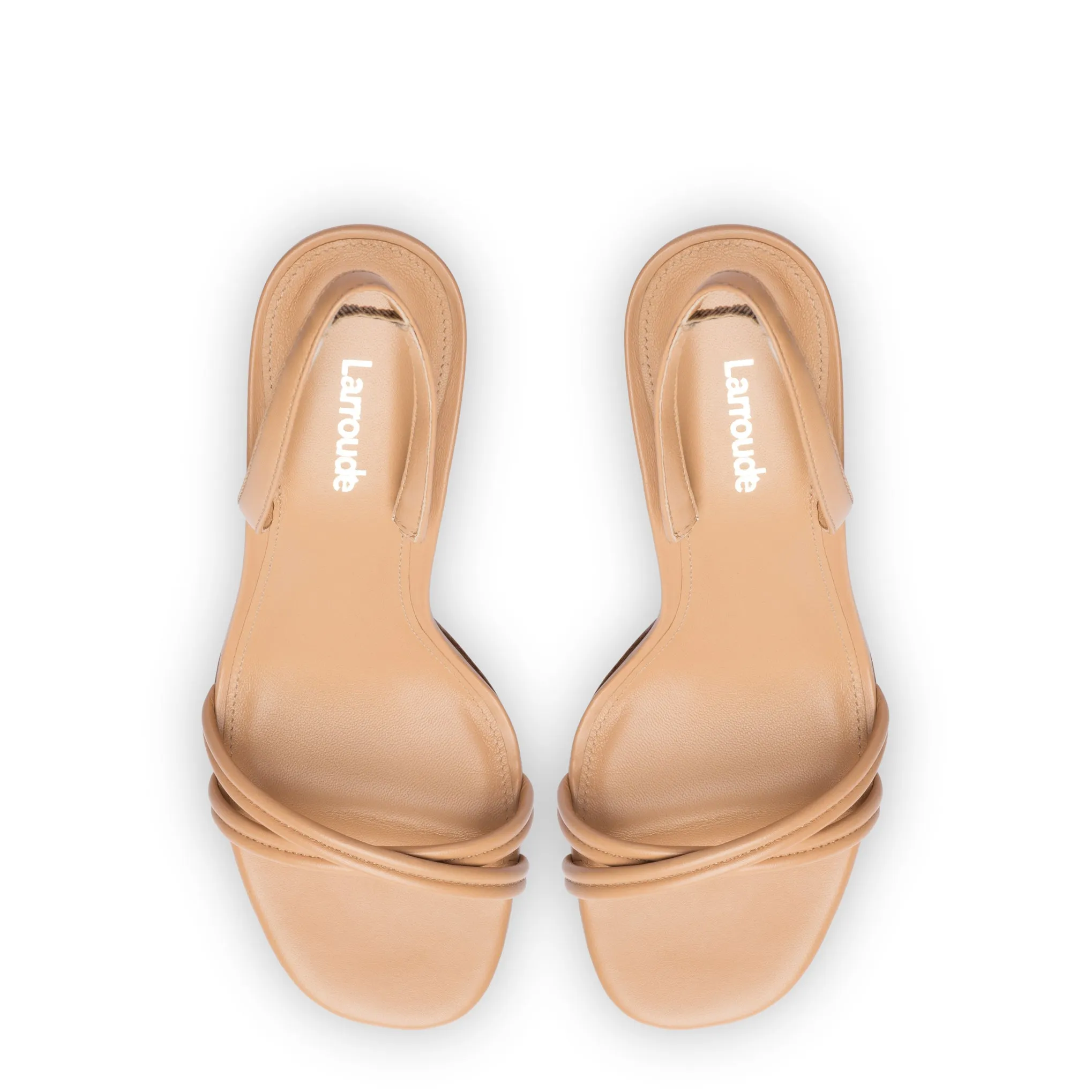 Larroude Annie Sandal In Tan Leather