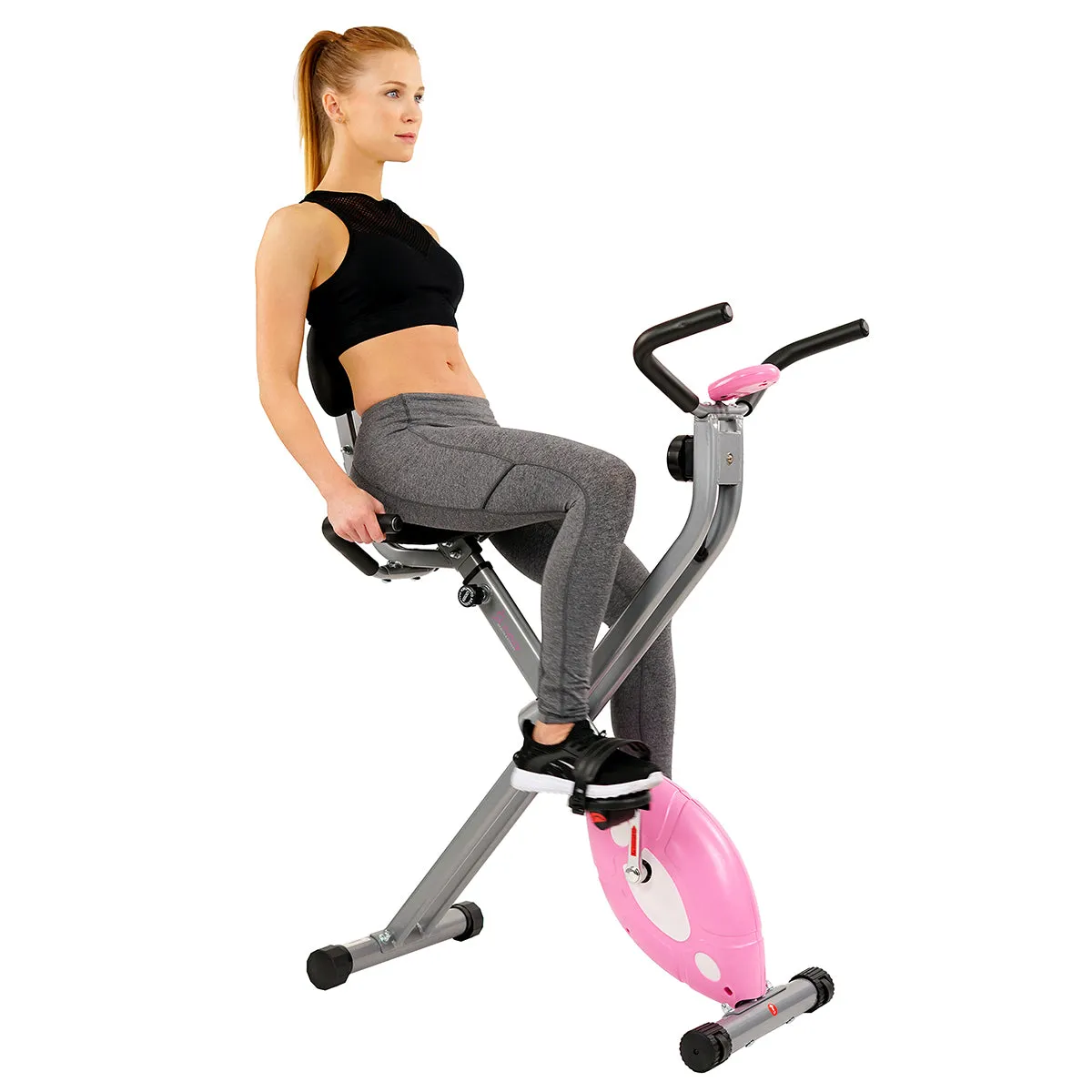 Magnetic Folding Recumbent Bike Exercise Bike, 220lb Capacity