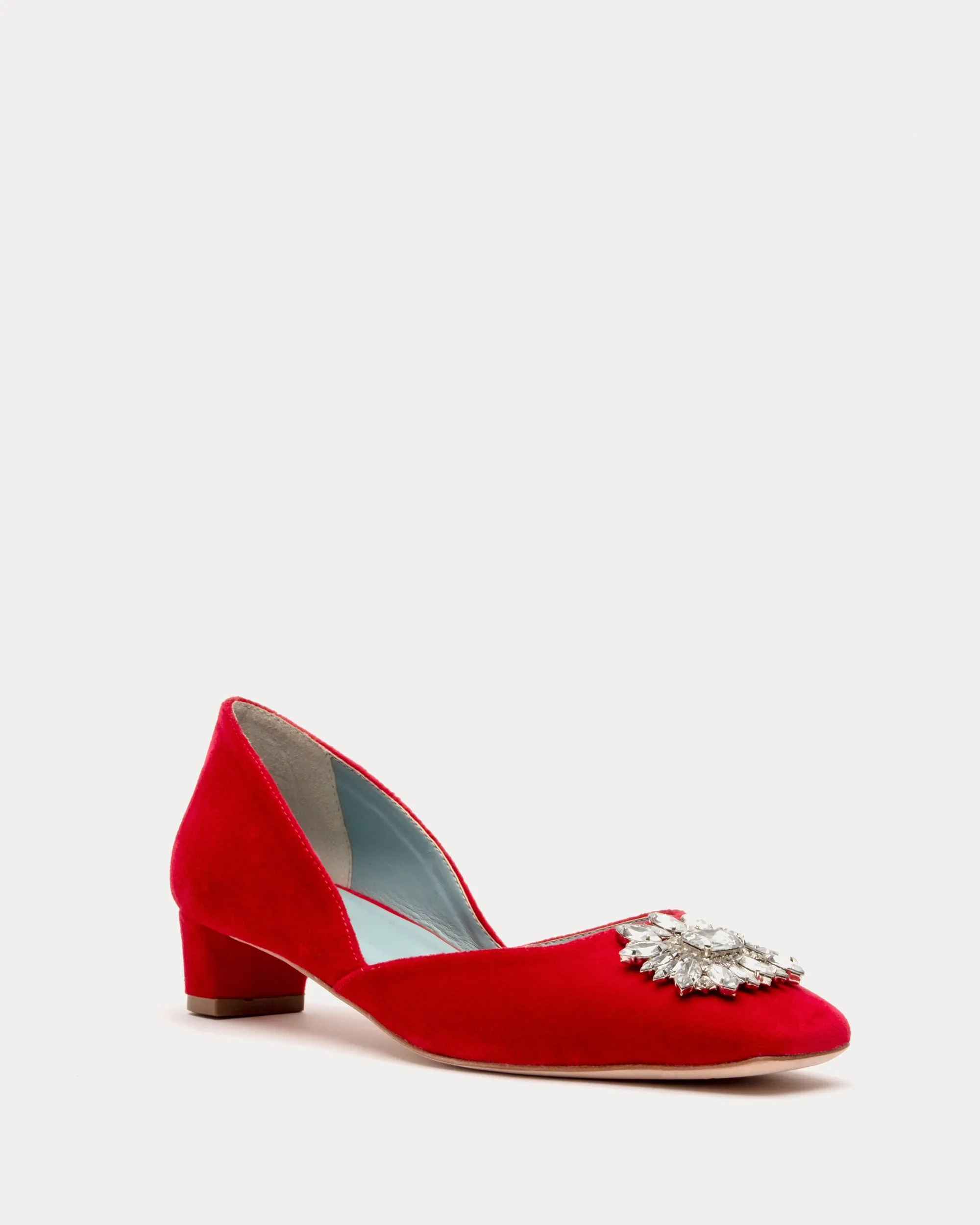 McCall Mini Block Heel Velvet Red