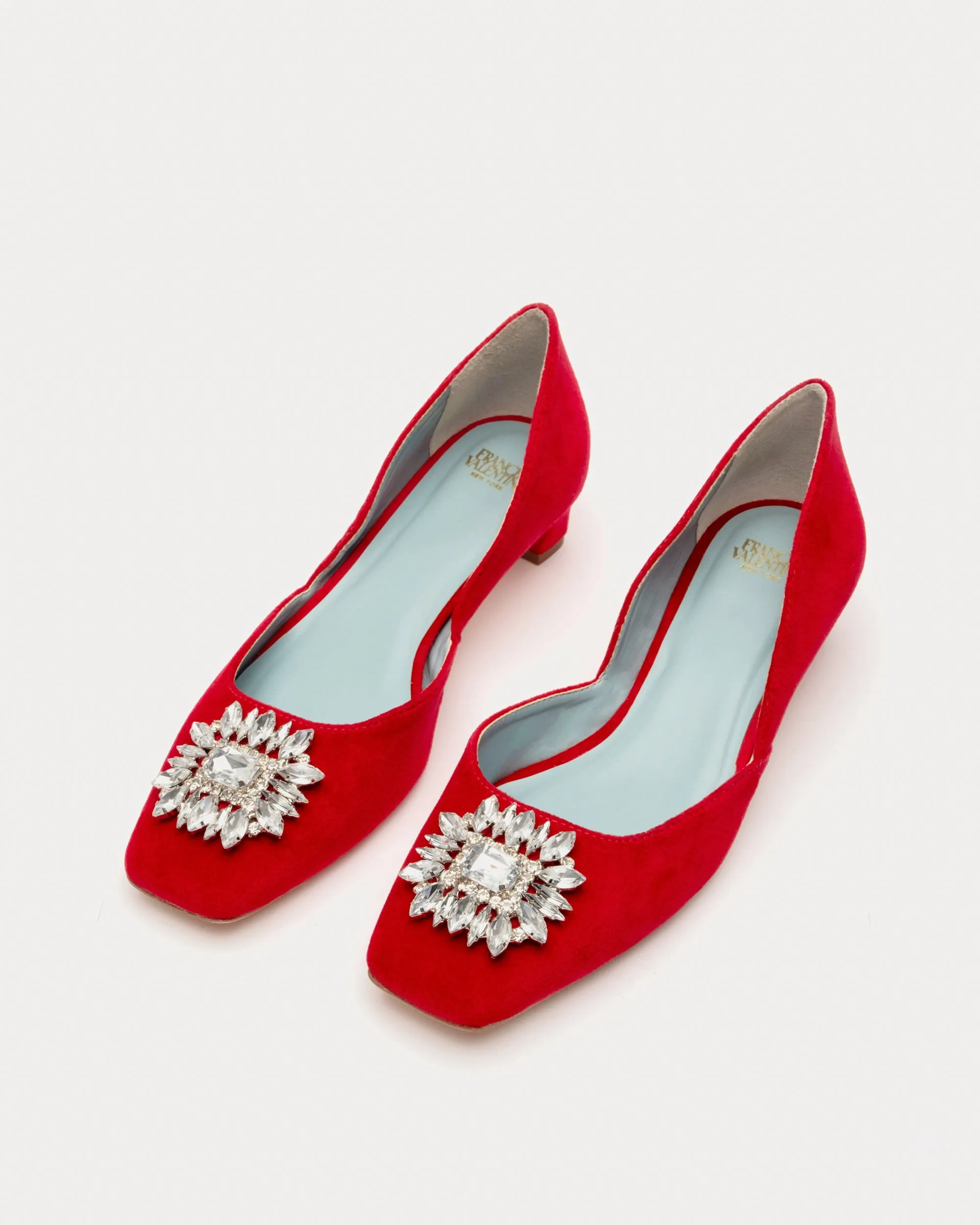 McCall Mini Block Heel Velvet Red