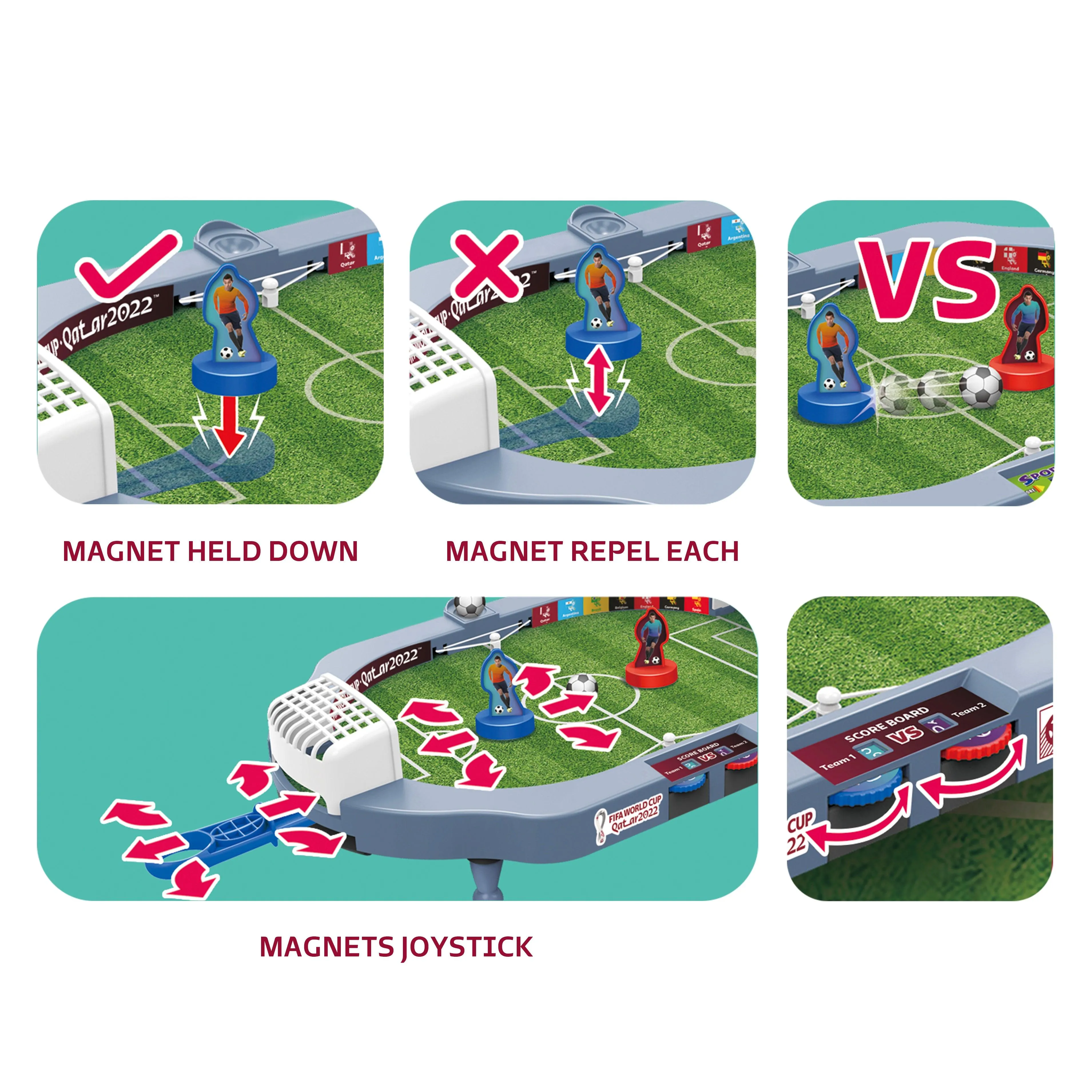 Mini Family Magnetic Football Game | Tabletop Football Soccer Set for Indoor Game Room | Desktop Sport Board Game for Adults Kids & Family