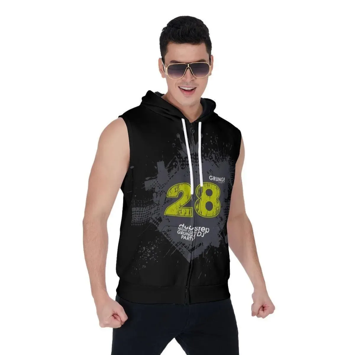 Misha Men's Zipper-Up Sleeveless Hoodie